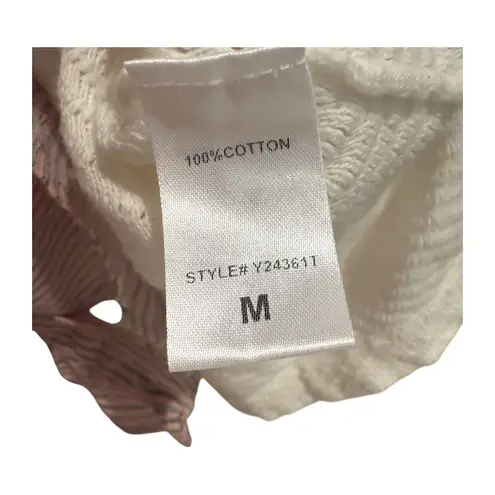 Tuckernuck Knit Top Collared Pullover Lightweight White Cotton Blend M Size M