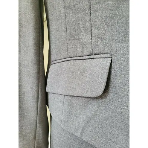 BCBGMAXAZRIA  Women Solid Gray Wool Two Buttons Blazer & Pant 2 Piece Suit Size M