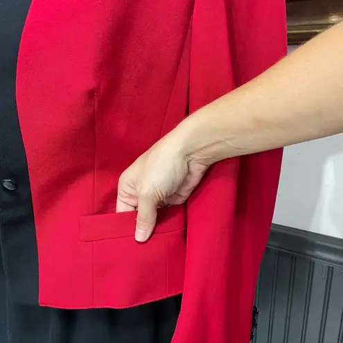 Vintage Devon Hall Maison Mendessolle Tuxedo Style Red Blazer & Skirt Set USA 💛🎀 Black