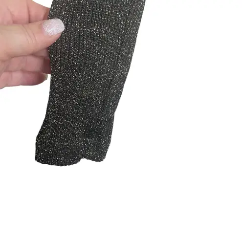 Karen Kane Top Women L Black Gold Metallic Rayon Knit Stretch Event Glam Dressy