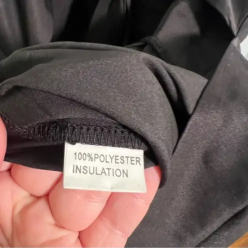 Sleeveless Black Jumpsuit Surplice Neck Tie Back M Size M