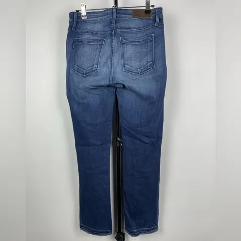 Parker Smith  Blue Straight Leg Raw Hem Jeans