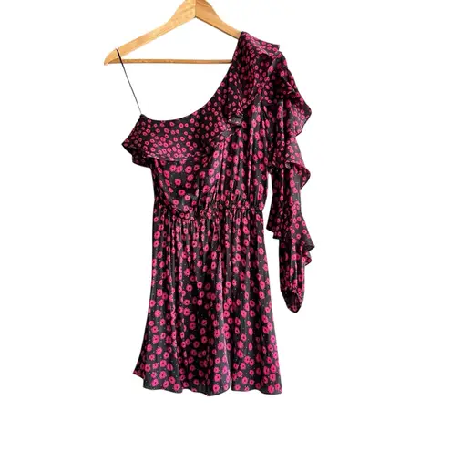 The Kooples NWT Daisy Dots Mini Dress in Black and Pink Size Small US FR 1