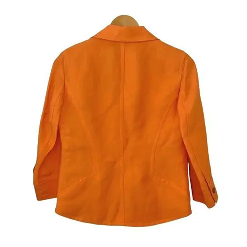 Dana Buchman Petite Linen Blend Blazer Jacket Size 4P Tangerine Orange NWT