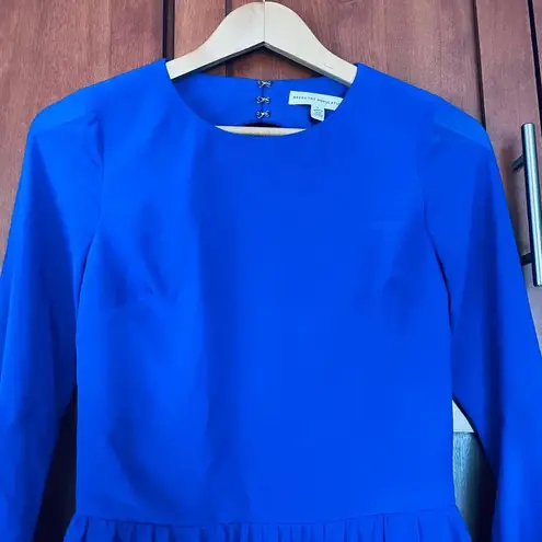 Dress the Population Paola Dress Open Back Long Sleeve Blue Size Small NEW