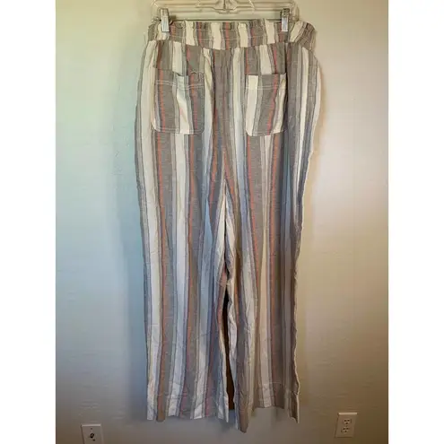 Knox Rose NEW!  | Taupe, Rust, and White Striped Casual Wide Leg Pants Size 1X