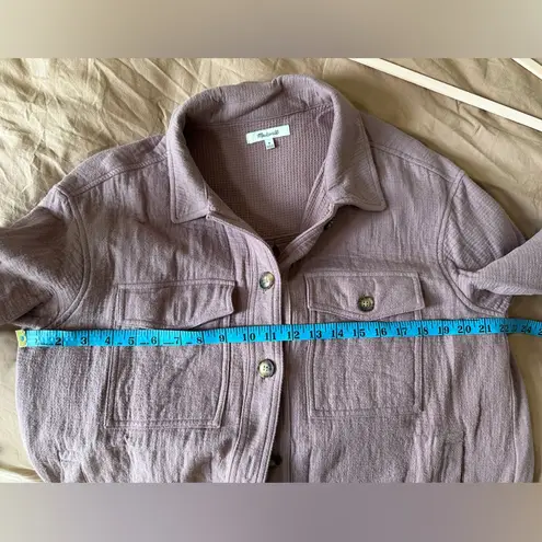 Madewell 100% Cotton Oversized Button Up Shirt Jacket Shacket Medium Mauve Pink Purple