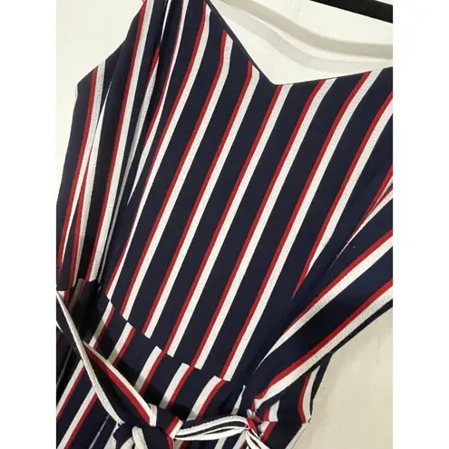 Monteau  LA Wide Leg Size XL Jumpsuit Dark Navy Color with White & Red Stripes