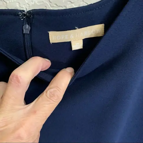 Hope & Harlow Navy Blue Bell Sleeve Dress