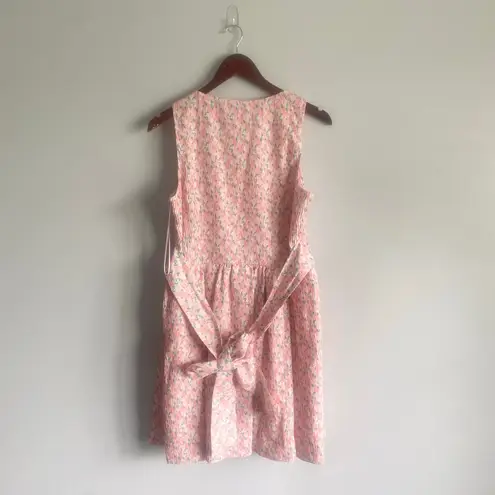 Endless Rose NWT Pink Floral Textured Bow Tie Mini Dress Square Neck Size Large - Image 5