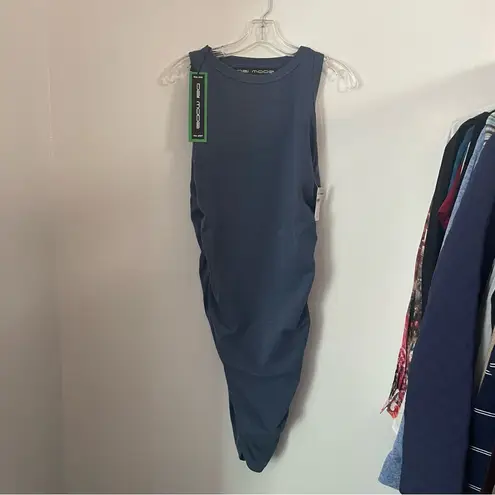 NWT Dai Moda Ruched Sleeveless Stretch Denim Sheath Dress | Size: Large Blue