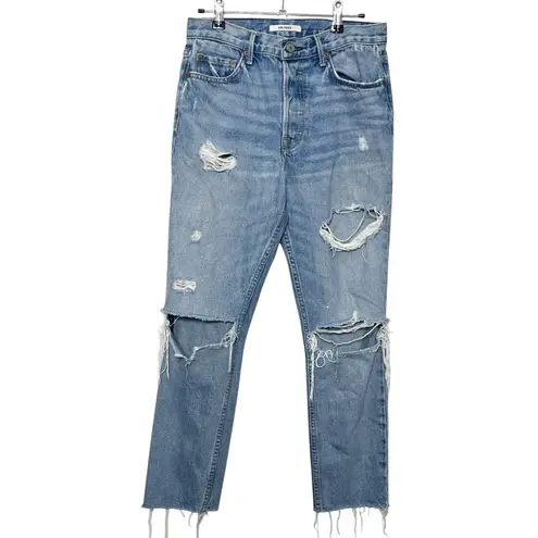 GRLFRND Karolina Distressed Jeans Women’s Size 27 Light Wash Petite High Rise