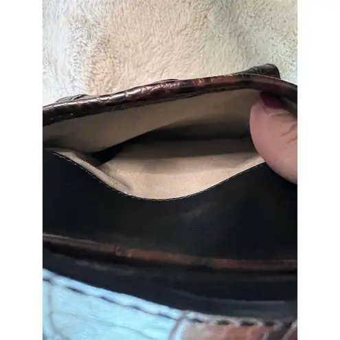 Brahmin Vintage Crossbody Bag Brown & Black Gator Texture Medium