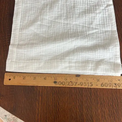 Monrow NWT Women's Cotton Gauze Smocked Wide Leg Pants Resort Beach Summer SZ XS White