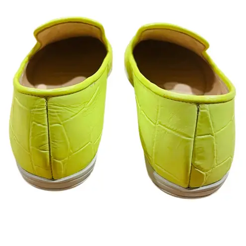 Giuseppe Zanotti Neon Croc Embossed Leather Smoking Slippers Size 36 (6 US)