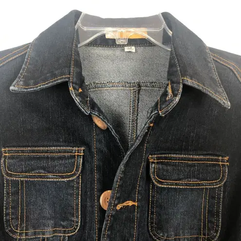 Tulle Women's Y2K Vintage Long Sleeve Button Down Denim Jacket Size M Blue Size M