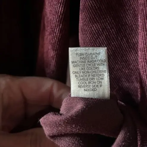 Christopher & Banks Christopher Banks Corduroy Jacket XL Purple Wine Zip Front Casual Long Sleeve