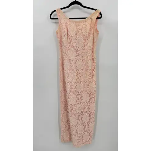 Vintage 80s Pink with Ivory Lace 2 Piece Set Dress & Long Jacket Beaded READ