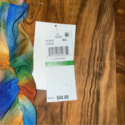 Becca bathing suit cover up dress sheer tie dye swim suit large vacation NWT