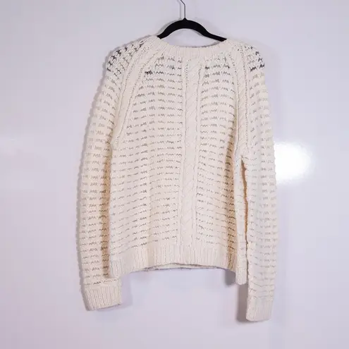 Ulla Johnson Women's Alpaca Wool Blend Knit Crew Neck Pullover Sweater Ivory L