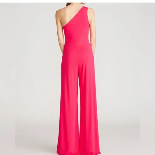 Halston Heritage Halston Randi Jersey Twist Jumpsuit Wide Leg Sz 16 Pink Formal Cocktail Wedding