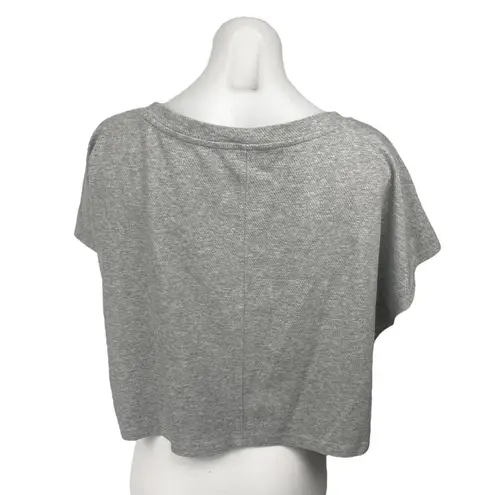 OGL Women's Gray Short Sleeve Deep V Neck Boxy Cropped T Shirt Tee Top Size L Size L