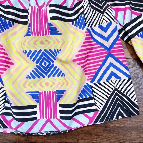 Marie Oliver • Off Shoulder Blouse geometric tribal print silk cotton top