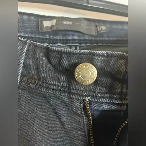 Levi's Stretchy Legging Jeans Metallic Gold Glitter Black Denim Grunge Sz 11/30