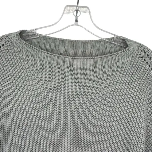 Women’s Chunky Oversized Wool Blend Gray Knit Sweater Size XL