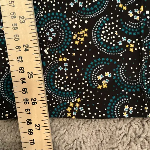 Maeve by Anthropologie "The Margot" Printed Pants Teal & Gold Boho Dot Pattern S