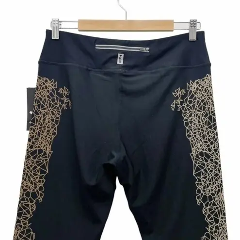 NWT R8 Activewear Compression Legging Kaleidoscope Capri Black Copper Size Large