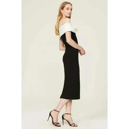 Rebecca Vallance Hepburn Bow Midi Dress Black US 8