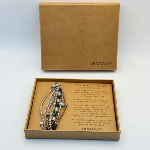 DEMDACO Your Journey Prayer Bracelet Seven Days Beads Gold Cross Gift Boxed