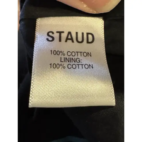 STAUD $350 Crosshill Cut-Out Windowpane Mini Dress Black Cutout Back Size XL