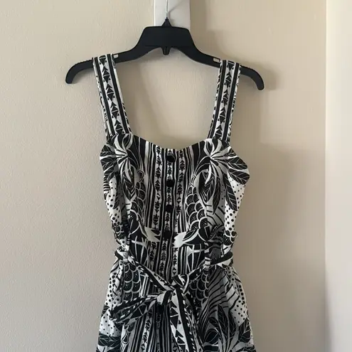 Farm Rio Off-White Monochrome Elegance Scarf Lenzing Romper, Size Medium, $190