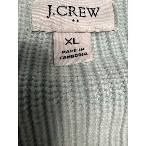 J.Crew Women's XL Cardigan Sweater Ribbed Knit Button Down Light Blue