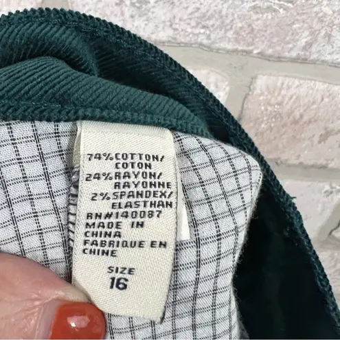 Christopher Blue Madison High Rise Straight Leg Corduroy Jeans in Green Size 16
