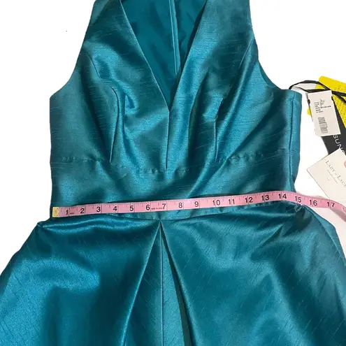 Alfred Sung NWT Niagara Teal Blue Peacock Sample Cocktail Dress Taffeta New