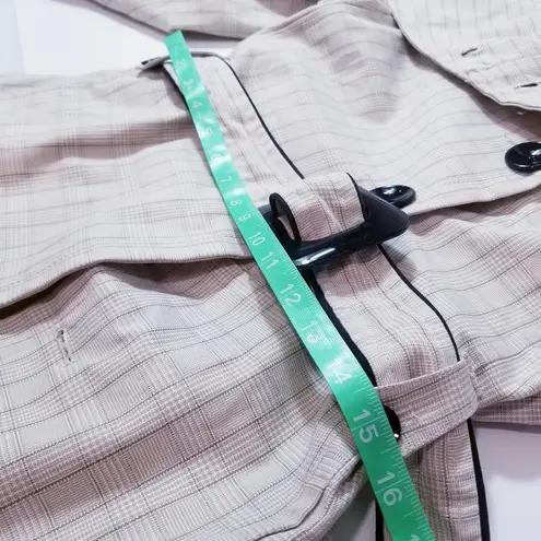 SOIA & KYO Plaid A-Line Belted Jacket with side Pockets