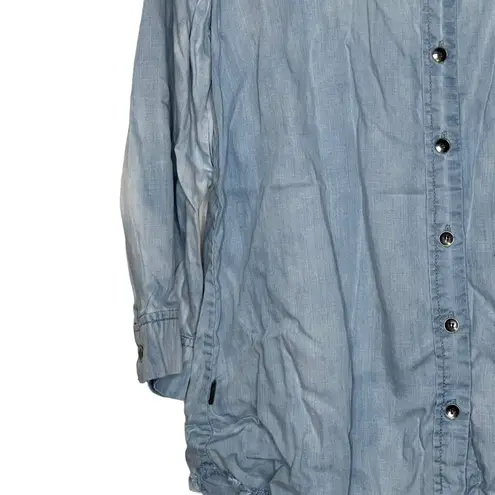 Dear John Long Sleeve Denim Shirt Button Down Collar Chest Pocket Medium Women