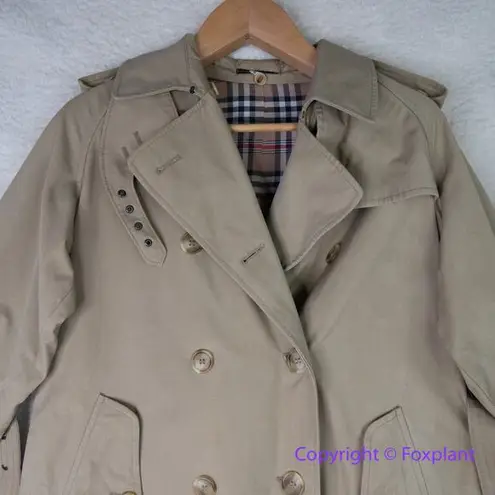 Vintage Charles Klein *flawed" womens trench coat double breasted, size 6 Brown