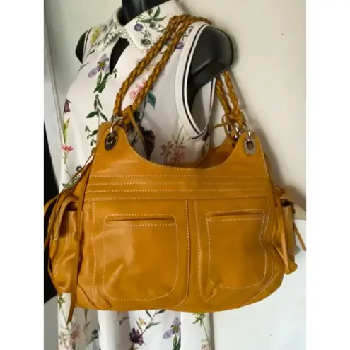 Sondra Roberts Orange Leather Shoulder/ Handbag