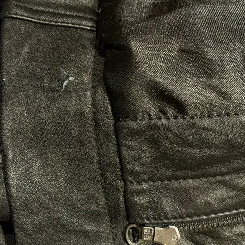 Bebe  Cropped Black Genuine Leather Jacket