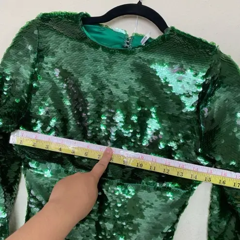 House Of CB  'Belle' Pine Green Sequin‎ Maxi Dress NWOT size XS