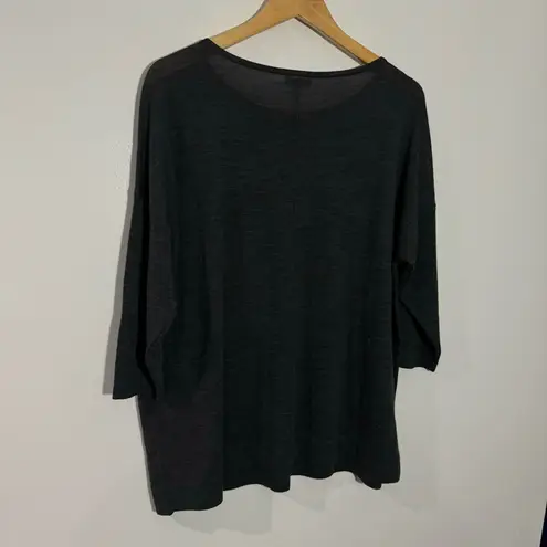 NWT J. Jill Washable Merino Wool Blouson Sleeve Pullover Gray Size XL Petite