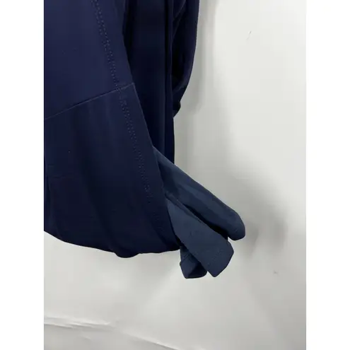 Marina Navy Blue Sleeveless Square Scoop Neck Draped Jersey Mini Dress Size L Size L