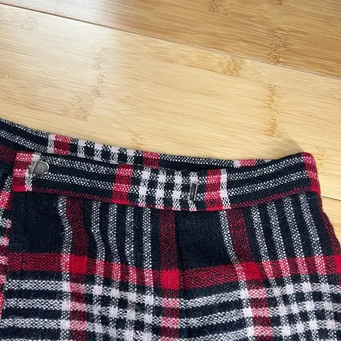 Vintage Red & Black Plaid Maxi Fringe Skirt|Emily M|Size:9/10|cottagecore|70s Size undefined