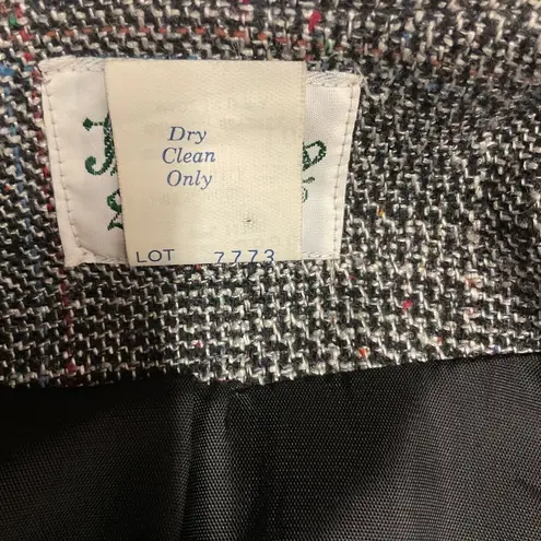 Barclay Square Women's Sz 10 Plaid Flecked Wool Silk Blazer Jacket Career Office Gray