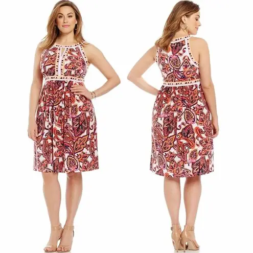 New! INC International Concepts Paisley Women's Keyhole Jersey Dress Plus 3X