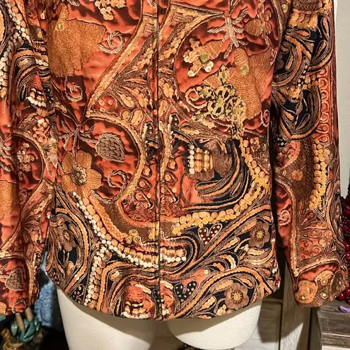 ST. John sport printed jacket size P. All over pattern, fall, maximalism Orange thumbnail 3